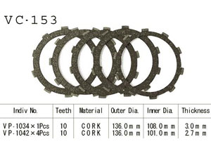 Kit Disques d'Embrayage Garnis Cb250 Rs 1980/1983