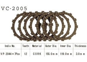 Kit Disques d'Embrayage Garnis Cross Yz 250 1988/1991