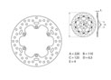 Disque de frein arrière Brembo Serie ORO rond fixe KTM EXC300 6 DAYS