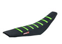 Housse de selle KAWASAKI KXF 250 06-08 KXF 450 06-08 TOP BLACK- SIDE BLACK-STRIPES GREEN (M211-3BBG)