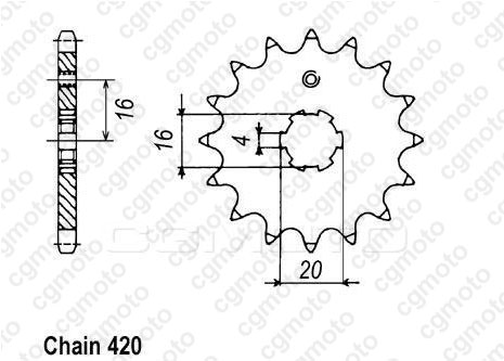 Batterie avec acide 6N4 2A 4 YAMAHA CHAPPY 50